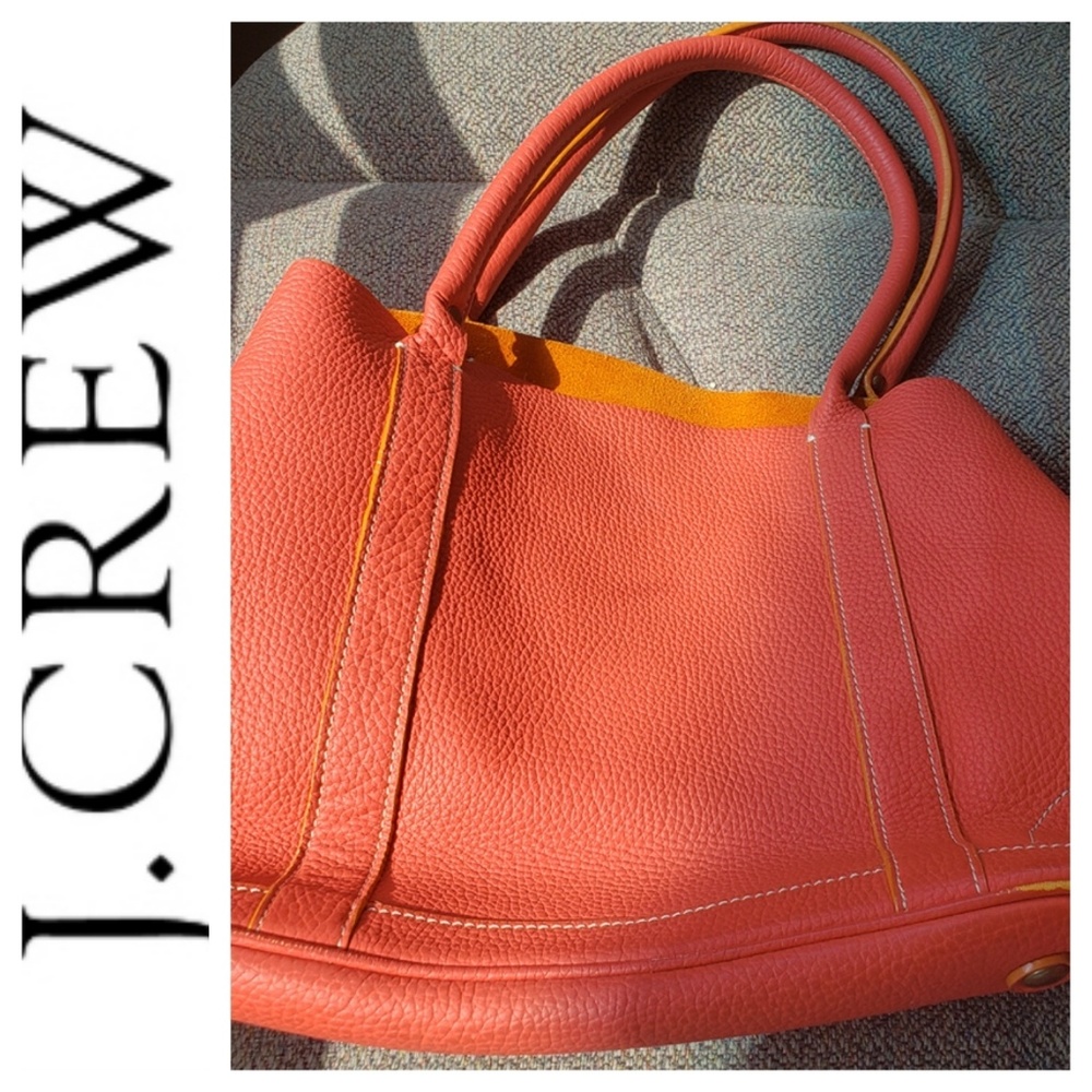 J. Crew, Gorge Barvari, Georgous Orange Lthr Tote